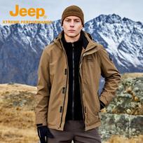 JEEP 2024 Unisex 3-in-1 Fleece Lined Outdoor Jacket L black