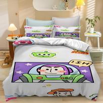 Žaislų istorija Animacinis pledo užvalkalas Lovos komplektas berniukams Bazas Lightyear Mielai spausdintas Odai draugiškas Kvėpuojantis Namų tekstilė Anime 150*200cm 3pcs