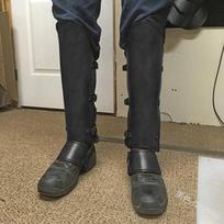 Medieval Renaissance Warrior Leather Leg Guards - Viking Cosplay Props with Belt Buckle Shoe Covers ruda
