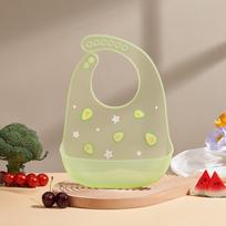 Baby Silicone Bib Waterproof Food Grade Catcher for Infants Toddlers Feeding Easy Clean Soft Adjustable beige