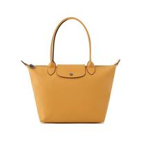 Longchamp Le Pliage Xtra Long Handle Leather Tote Shoulder Bag Medium Almond Yellow Women Bags 2605987222 Basic Set (Bag+Dust Bag) beige