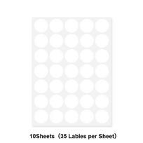 Multi-Use Removable Labels, 1 Inch / 25 mm Round Stickers, White, Non-Printable, 350 Blank Labels Total white