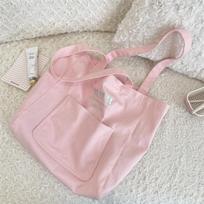 Summer Lazy Wind Embroidered Bow Canvas Tote Bag Women's Large Capacity Commuter Shoulder Bag Class Bag gray
