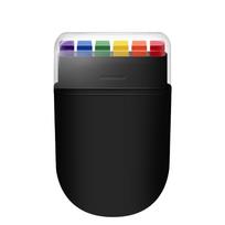 6-Color World Cup Rainbow Face and Body Paint Kit black