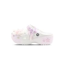 Crocs Classic Clog Gėlių kalba EVA Korėjietiško minimalistinio stiliaus Patogūs ir elegantiški klumpės bateliai Unisex, spalva Taro violetinė 38-39 white
