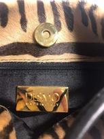 Desmo Shoulder Tote Bag Purse Calf Hair Leather Brown USED Good Condition JPN gray