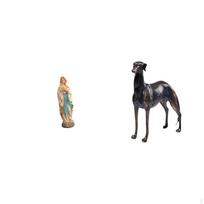 Blessed Greyhound Resin Figurine Decorative Desk Display Sculpture for Office Car Living Room Hotel