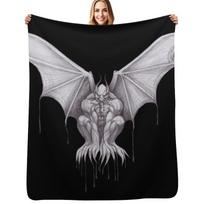 Gargoyle Throw Blanket Multi Use Warm Blanket for Living Room Bedroom 102x76cm(40x30in) gray