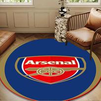 Arsenal Football Club Crest Round mat, Anti-slip Circle Carpet Chair rug For livingroom,Bedroom, doormat home decor Gift Christmas Gifts 120cmx120cm red