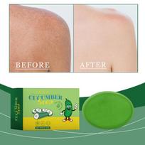 Cucumber Soap Handmade Oil Control Removing Acne Dirt Improving Skin Luster Refreshing Nourishing Bath Wash Face Body Cleansing one size white