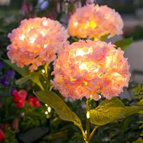 1pc Of Solar Powered Single Head Hydrangea Lamp, LED Outdoor Realistic Flower Lamp One Size