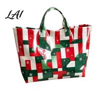 Heavy Duty Holiday Storage Tote Christmas PVC Bag for Women Waterproof Spacious Plastic Handbag Large Top Handle Shopping Beach Travel J red