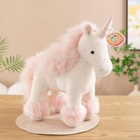 Nauja vienaragio imitacijos ponio pedalais varoma pliušinė lėlė medvilninio audinio lėlė 40cm white