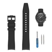 20mm Watch Band for Omega Omega and Swatch Rubber Watch Band for Omega 20mm Silicone Waterproof and Includes Adjustment Tool and Spring Bars X, gray