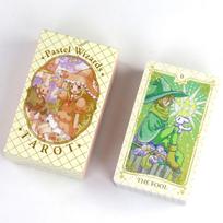 10,3 * 6 cm pastelinių burtininkų taro kortų kaladė, 78 vnt. animacinių taro kortų, japoniškų anime kortų beige