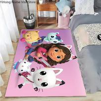 15 dydžio Disney animacinis-Gabby lėlių namelio kilimas svetainei, miegamajam, namų sofos dekoravimui, vaikų kampo kilimėlis, neslystantis grindų kilimėlis 80cm x 160cm black