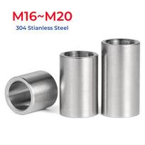 M16 M17 M18 M20 304 nerūdijančio plieno įvorė prailginta poveržlės mova neįsukama tuščiavidurė korpuso apvalaus stulpo jungtis ID16x20x7mm-2pcs