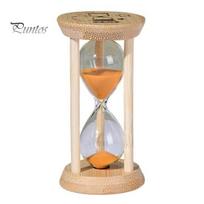 Procrastination Relief Gift 1/3/5 Minute Glass Hourglass Timer with Wooden Stand, Modern Decorative Sandglass Timer, Drop Shape Durable Sand D beige