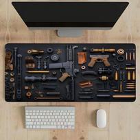Oval Tactical Gun Large Mouse Pad Precision Gaming Design Desk Pads Anti-Slip Rubber Bottom 900X400 Gaming Keyboard Mousepads 300X700X2MM