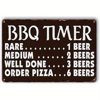 Vintage BBQ Timer WaterproofDustproof Vintage Metal Timer Sign    Perfect for Kitchen Bar Cafe Wall Decor 30x40cm(11.8x15.7inch) gray