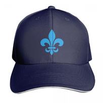 Quebec France blue fleur de lys modern style PQ Qc Royal french francais on black background Baseball Cap gray