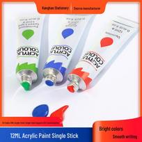 12ml Acrylic Gouache Watercolor Paint in a Soft Tube for DIY and Gift Packaging ruda