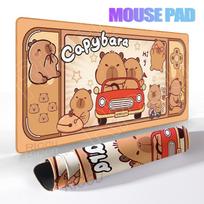 Cartoon Animal Large Mousepad Cute Capybara Desk Mat Gamer Cabinet Mouse Pad XXL Kawaii Office Keyboard Tablemat PC accessories 30cmx60cm white