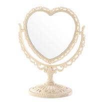 Cosmetic Heart-Shaped Mirror Functional Durable Desk Type Vintage European Style Makeup Mirror For Makeup Pocket Compact Mirrors Love