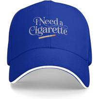 I Need A Cigarette Baseball Cap Funny Adult Unisex Casual Polyester Hat Adjustable mėlyna