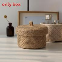 Minimalist Fabric Storage Basket With Lid For Desk Organizing And Dust Protection Rough gray