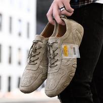 Suede Natūralios Odos Batai Vyriški Mokasinai Klasikiniai Laisvalaikio Odiniai Batai Kokybiški Vyriški Plokščiapadžiai Suvarstomi Vairavimo Batai Zapatos Hombre 46 12 gray