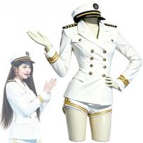 Moterų tironės Cosplay kostiumas Korėja Baltas jūreivio tamsiai mėlynas uniformos grupinio etapo pasirodymas Moterų Cos kostiumai M white
