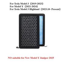 2pcs/Set For Tesla Model 3/Y/3 Highland 2024 HEPA Activated Carbon Air Filter Air Conditioner Filter Element Replacement Kit