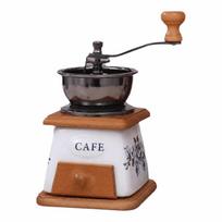Vintage Manual Coffee Grinder Ceramic Hand Crank Grinder Coffee Bean Grinder  Office White square