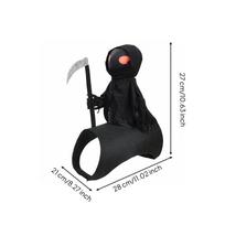 Grim Reaper Mount Costume Adjustable Pet Soft for Cats L black