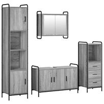 vidaXL Vonios spintos komplektas 4 vnt. Pilka Sonoma 40 x 36 x 181 cm