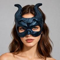 Karnavalo Demonas Velnias Ragų Kaukė Kaukės Balius Helovino Kostiumo Kaukė Cosplay Renginys juoda