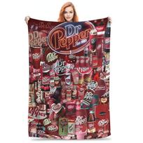 Dr Pepper Blanket Cover Fuzzy Throw Blankets Bedroom Sofa Decoration Soft Warm Custom blankets Size: 75*100cm, Weight: 230 GSM gray