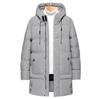 M-8XL Oversize vyriška pūkinė striukė su ilga gobtuvu žieminė stora šilta striukė Šilko medvilnės paminkštintas paltas 2XL gray