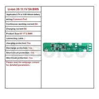 12V BMS 3S 4S 5A 10A Apsaugos plokštė 3S2P 4S2P 18650 21700 Ternarinės ličio baterijos Įkrovimo ir iškrovimo plokštės PCB modulis įrankiams 3 PCS