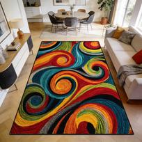 Modernus spalvingas minkštas kilimas svetainei, miegamojo lovos šonui, mielas pūkuotas kilimėlis, lengvai valomas, neslystantis, didelis grindų kilimėlis 70x100cm orange