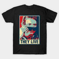 Idea Family Retro Sic-Fi They Live Gift T Shirt John Carpenter Vintage Horror movie Alien Graph L blue