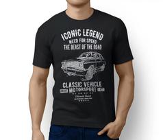 100 Cotton Print Unisexs Summer ONeckamerican Car Escort Mk2 Rs Mexico Rally Inspired Motorsports Car Art TShirt 4XL black