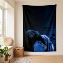 Billie Eilish (14) Sieninė gobelenas Stilingas sienos kabinamas elementas miegamajam, svetainei, bendrabučiui Graži dovana šeimai ir draugams 100cmx150cm white