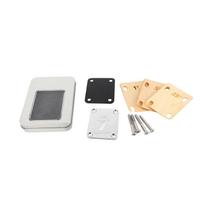 Guitar Neck Shim Gasket Maple Wood Metal Electric Guitar Neck Connecting Strengthen Protective Plate Set with Screw beige