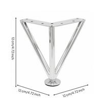 Furniture Leg with Adjustable Foot Metal Triangular Desk Legs