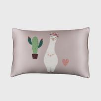 100% Pure Mulberry Silk Kids Cartoon Printed Pillowcase Toddler Bedding 35x55cm 80s Weave Active Dye 35x55 cm white