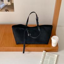 Autumn and Winter Korean Suede Tote Bag with High-end Feel, Large Capacity Solid Color Commuting Handbag