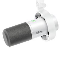 FIFINE USB/XLR Dynamic Microphone with Shock Mount,Touch-mute,Headphone Jack&Volume Control,for PC or Sound Card Recording -K688 balta