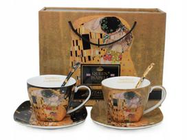 Porcelain Cups Set 2X 250ml Klimt Kiss In Gift Box